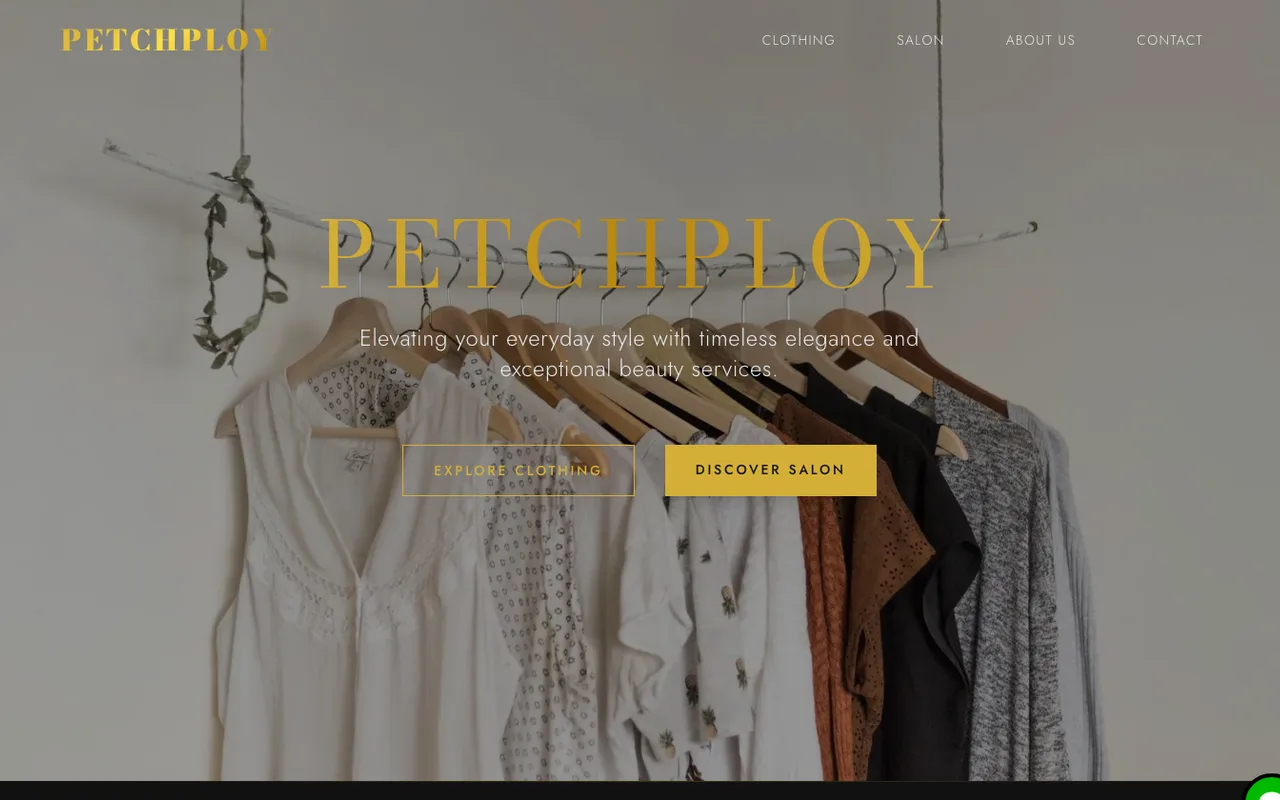 ภาพหน้าจอ Petchploy — เว็บไซต์แบรนด์แฟชั่นและ salon
